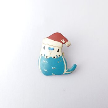 サンタ・セキセイ(銀)漆ブローチ