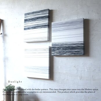 モノトーンの静かなアートボード 3枚組 ホワイト 玄関 寝室 壁掛け アートパネル danlightの画像