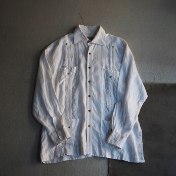 omitsuのおつくろい・ USEDキューバシャツ × MUSASHI KANDA ぶどうの木のボタンの画像