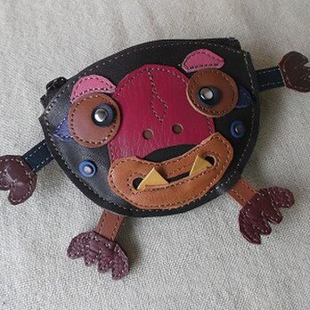 モンスターコインケース　妖怪小銭入れ　レザーパッチワークの画像
