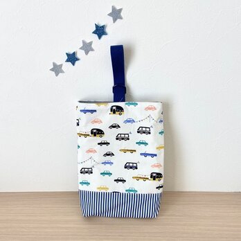 サイズが選べる！白車×ストライプシューズケースの画像