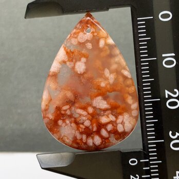 穴あき桜瑪瑙[292] 35x25mm 42Cts　天然石ルース / カボションの画像