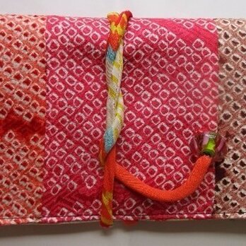 ８０８６　絞りの羽織で作った和風財布・ポーチ　＃送料無料の画像