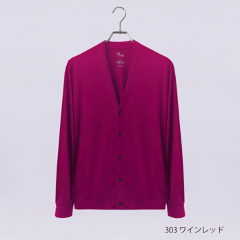 【ユニセックス】C BASIC メリノウール カーディガン（303ワインレッド　Mサイズ）の画像