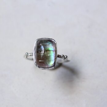 ルチルクォーツ×パウァシェルのリング　SV925