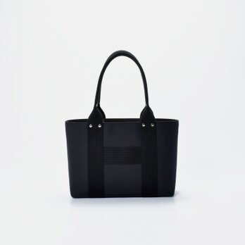 【受注製作】外ポケット付き帆布トート A4ロング（ブラック）の画像
