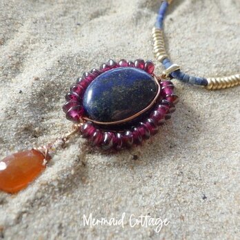 Lapis lazuli Ancient style earrings ラピスラズリ☆古代のお姫様の首飾りの画像