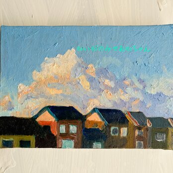 16×23㎝「朝の空５」サムホール・油彩・原画の画像