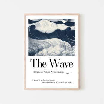 The Wave アートポスター/メッセージ 波 インテリア ブルー 縦長 ヴィンテージの画像