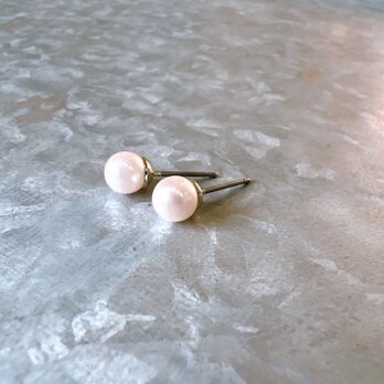 P558-ヴィンテージピアス U.S.A. 1980s Fake Pearl Stud Pierced Earringsの画像