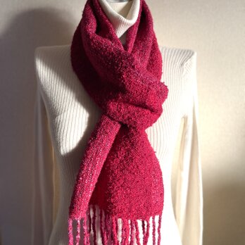 シルク手織りマフラー　＊magenta＊の画像