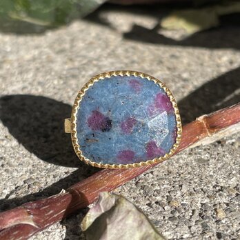 ルビー　イン　カイヤナイト　OVローズカット　9ct　シルバーSV925リング