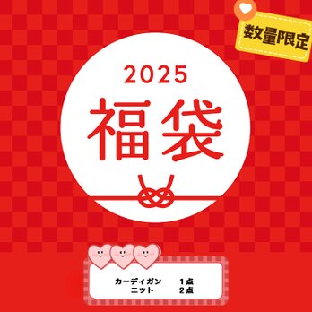 2025HAPPY BAG 新春福袋　大人気のカーディガン１点とニット2点福袋の画像