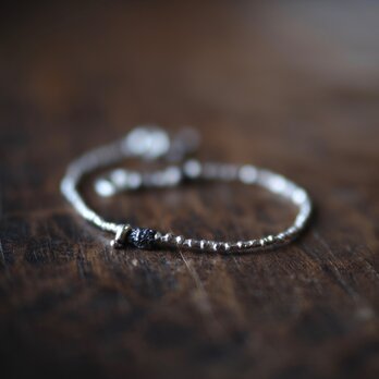 -Black diamond- silver braceletの画像