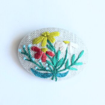 草花の刺繍ブローチ【botanical】#335の画像