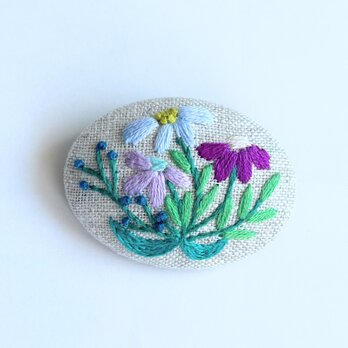 草花の刺繍ブローチ【botanical】#336の画像