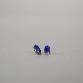 １点もの   K10YG 天然石ピアス【Lapis Lazuli 】(ECP-017)の画像