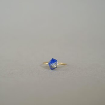 １点もの   K10YG 天然石リング【Rutile×Lapis Lazuli 】(ECR-009)の画像