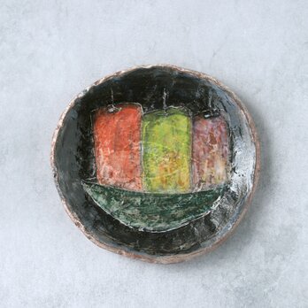 果物かご絵皿の画像