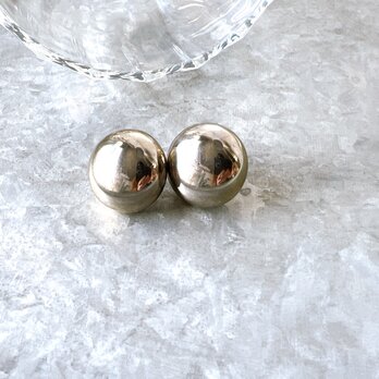 P565-ヴィンテージピアス U.S.A. 1980s Volume Sphere Gold Toneの画像