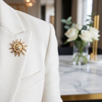 ソレイユ 太陽モチーフのブローチ 【ebro5】