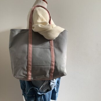 帆布　BASIC TOTE(TM) グレー×くすみピンクの画像