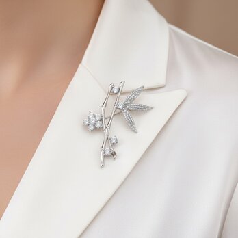 ブロッサムバンブー シルバー ブローチ【ebro11-OR】