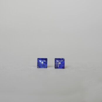 １点もの K10YG 天然石ピアス【Rutile×Lapis Lazuli 】(ECP-025)の画像