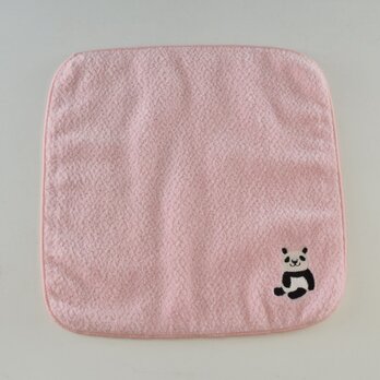 タオル　今治タオル　 アニマルパレード　パンダ　ピンク　綿100％　 22cm×22cmの画像