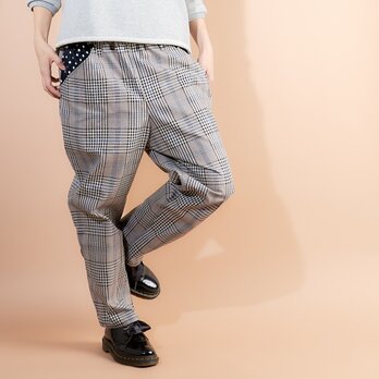 サルエル風ブリティッシュチェックパンツ♡グレーの画像
