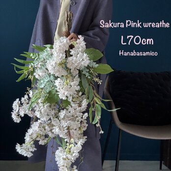 迫力の７０cm！　桜とユーカリのボリュームスワッグ　春を告げるさくら　チェリーブロッサムの画像