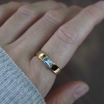 【受注制作】Blue topaz gold ringの画像