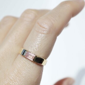 【受注制作】Strawberry quartz gold ringの画像