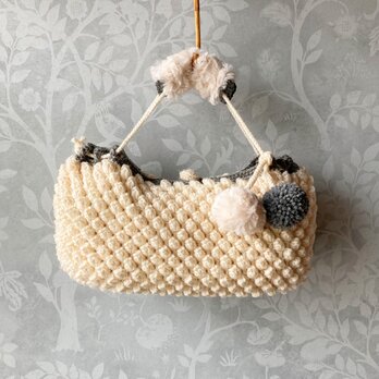 ポコBAG（オフホワイト×グレー）Bの画像