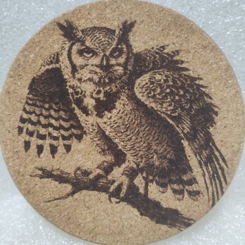 コースター　ミミズクの画像