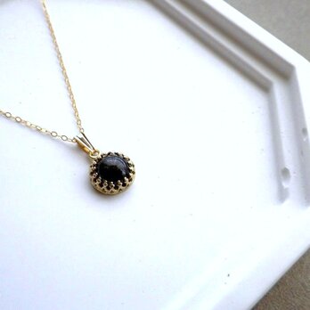 クラウンシリーズ ■ プチペンダント 14KGF ■ ブラックスターダイオプサイド