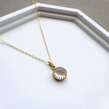 クラウンシリーズ ■ プチペンダント 14KGF ■ ローズクオーツ