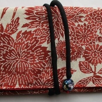８１０３　花柄の着物で作った和風財布・ポーチ　＃送料無料の画像