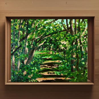 22×27㎝「森の散歩道」油彩・原画・F3
