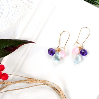 Blessings Box: Ocean Blossom: アクアマリン & ピンクオパールチャームセットの画像