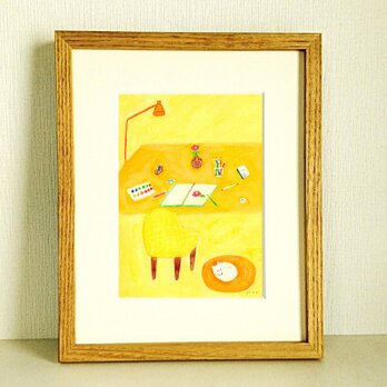 原画「日々」※木製額縁入り（八つ切りサイズ）の画像