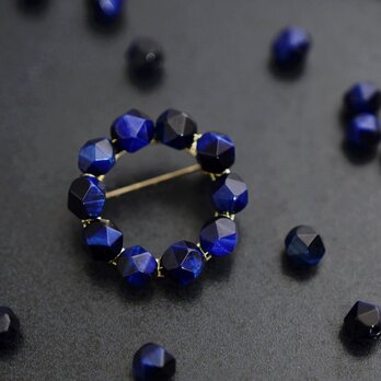 【ブローチ・S（M、Lサイズに変更可）】深海の結晶 オリエンタルブルー・リースの画像