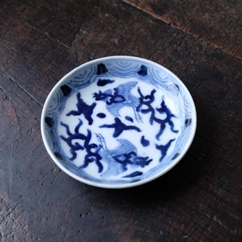 【特価¥1500→¥850】滑らかな光沢◆伊万里　染付印判小皿　骨董・antiques 器　丁寧な暮らしに。明治期の画像