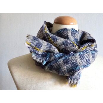 lambswool×alpaca wool ministole   -blue-の画像