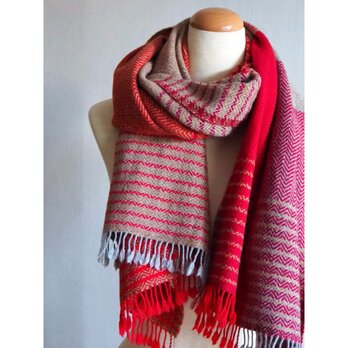 Lambswool stole   -red-の画像
