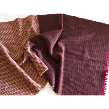 Wool blanket -brown×camel-の画像