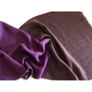 Wool blanket -green×purple-の画像