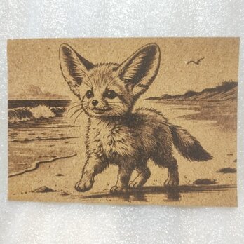コルクシート　フェネックと海の画像