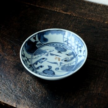 【特価¥1500→¥750】味のあるお品物◆古伊万里　くわらんか　染付膾皿　骨董・antiques 江戸時代の画像