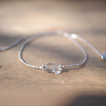 -Herkimer diamond- silver necklaceの画像
